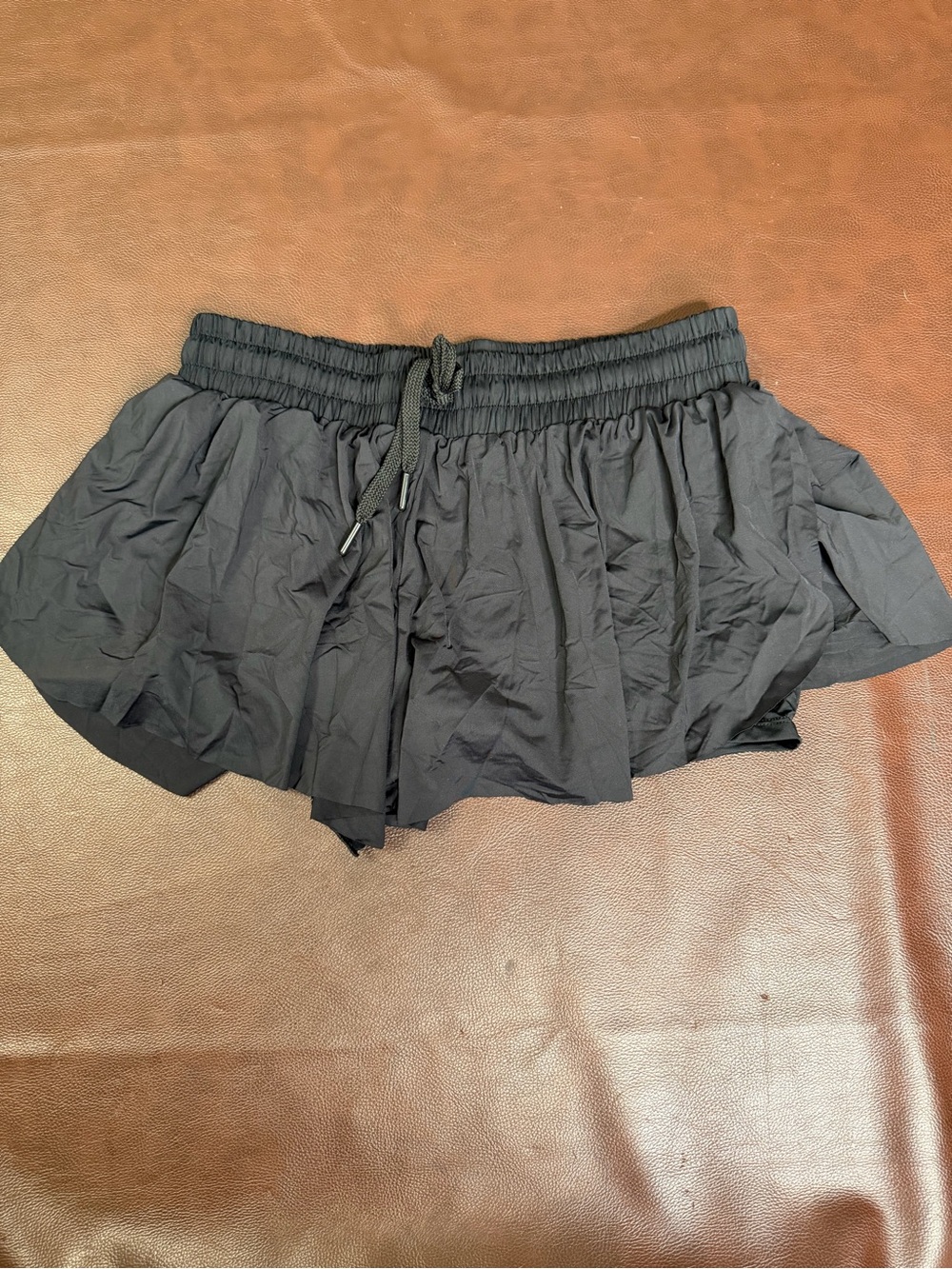 Black Ruffle Waistband Women’s Shorts